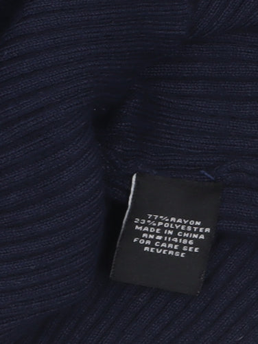 Verve Ami Women's Blue Mock Neck Short Sleeve Zip Jumper Size S