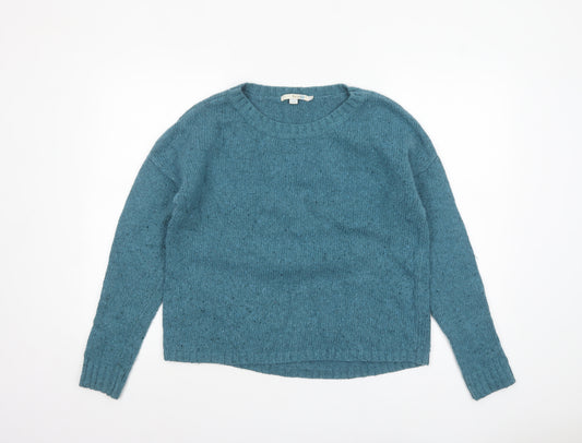 Boden Women Blue Wool Blend Crew Neck Pullover Jumper Size 12