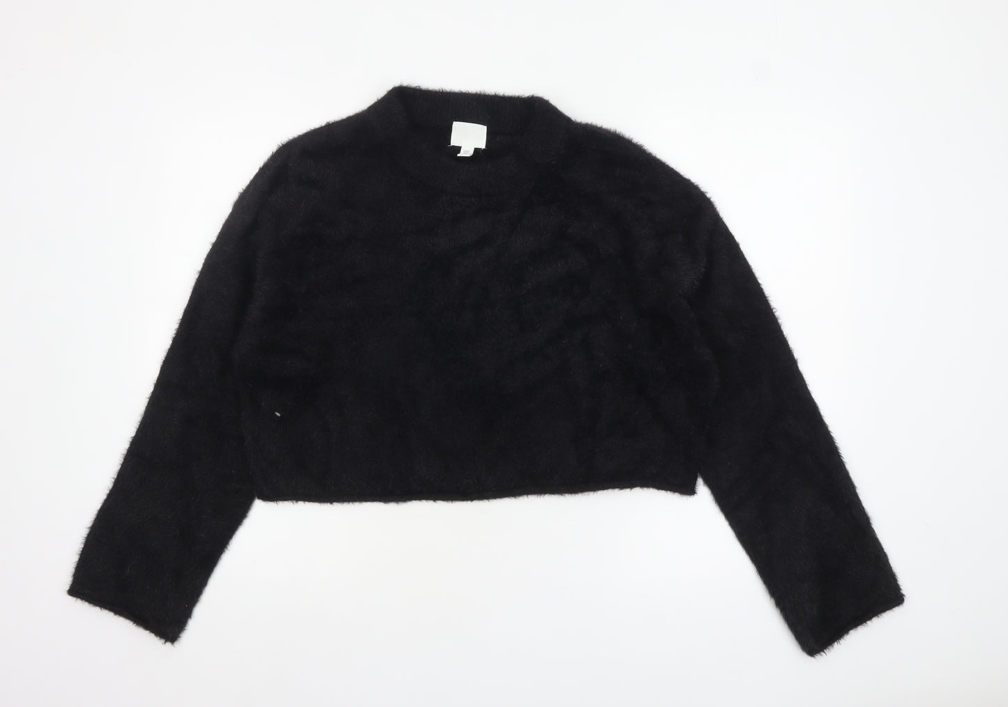 H&M Women's Black Mock Neck Long Sleeve Pullover Jumper Size 12