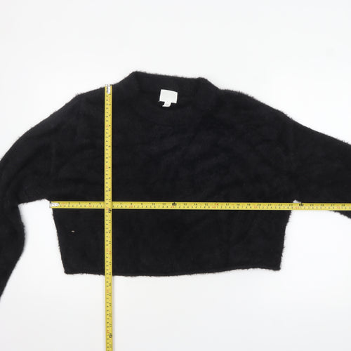 H&M Women's Black Mock Neck Long Sleeve Pullover Jumper Size 12