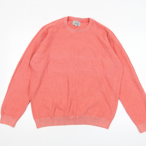 Marks and Spencer Men’s Pink Cotton Crew Neck Jumper Size L