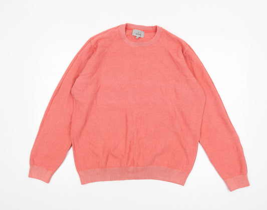 Marks and Spencer Men’s Pink Cotton Crew Neck Jumper Size L