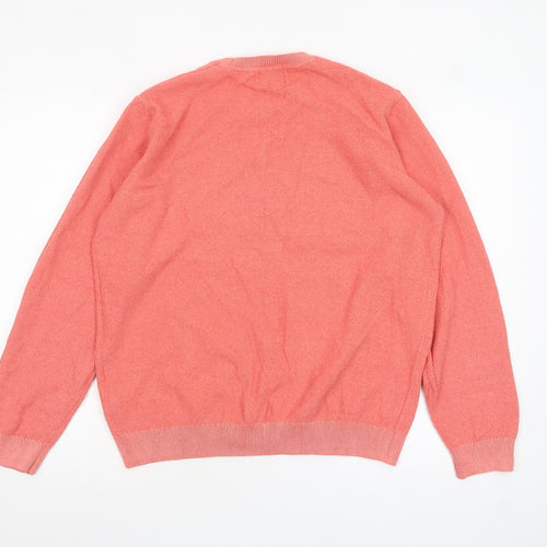 Marks and Spencer Men’s Pink Cotton Crew Neck Jumper Size L