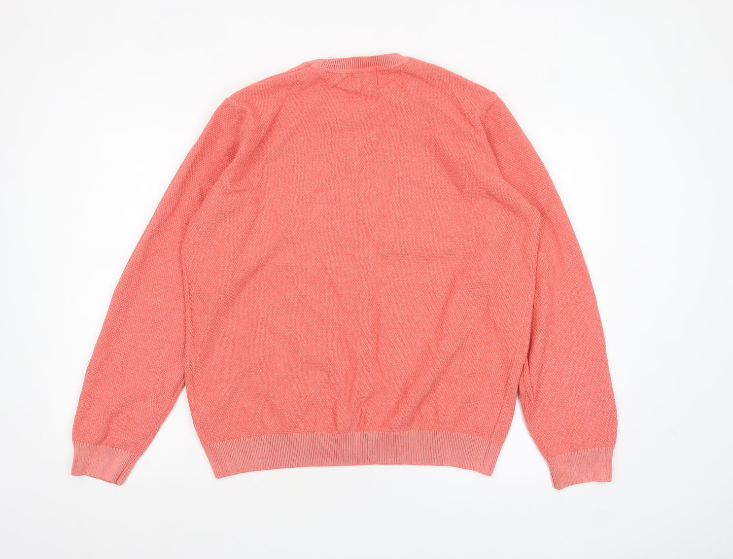 Marks and Spencer Men’s Pink Cotton Crew Neck Jumper Size L