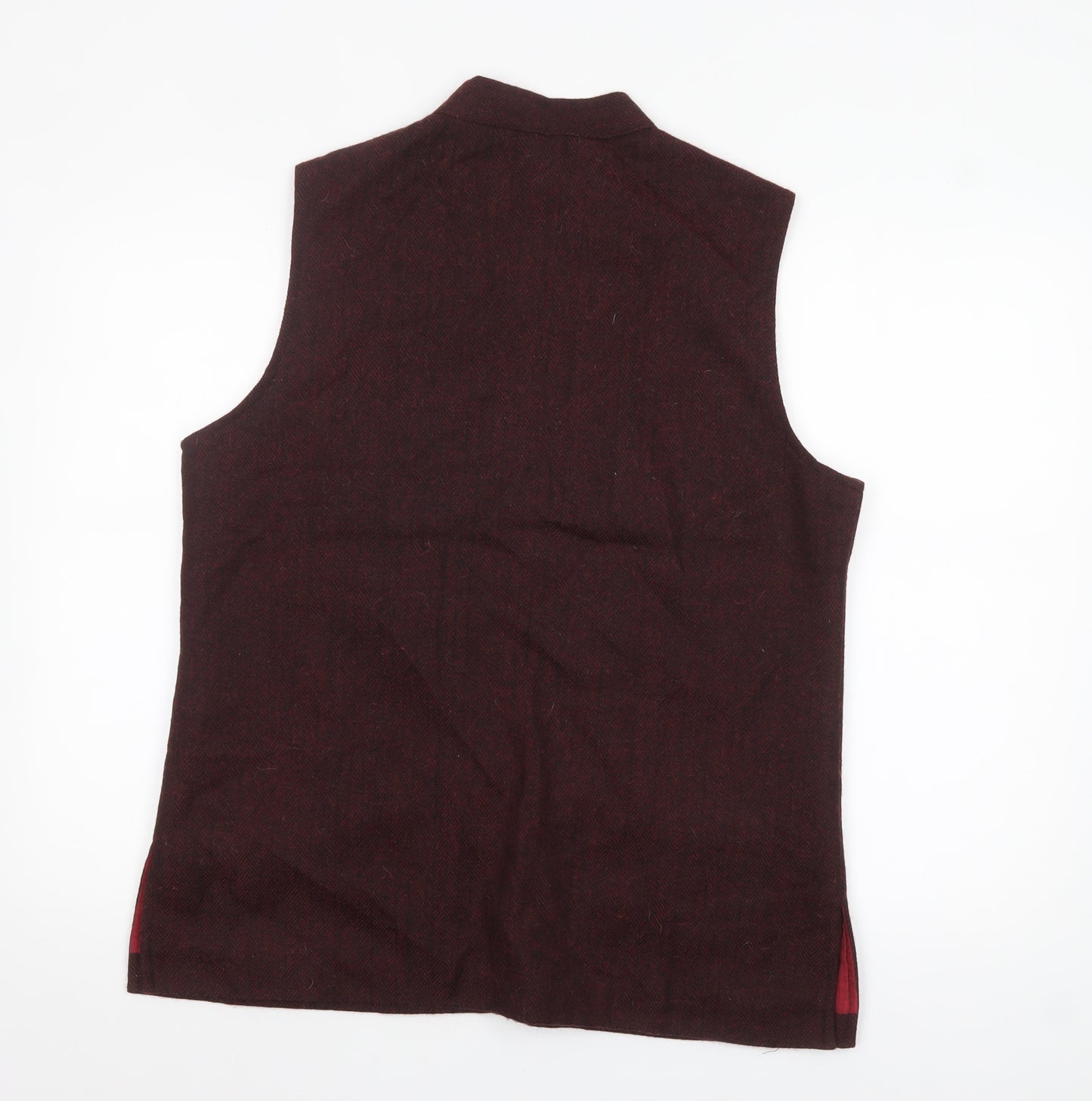 Fabindia Men's Maroon Wool Waistcoat Size 40 Button-Up Smart Fit