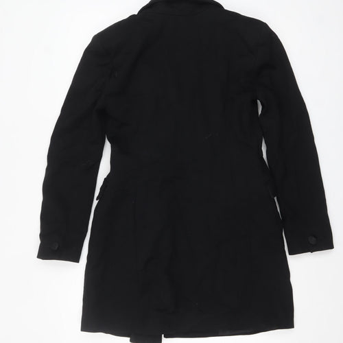 Mint Velvet Women's Black Long Overcoat Size 10