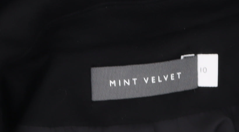 Mint Velvet Women's Black Long Overcoat Size 10