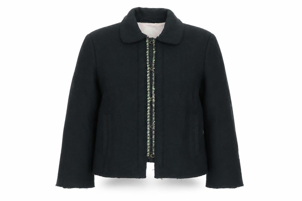 Noa Noa Women's Black Wool Beaded Short Jacket Size S