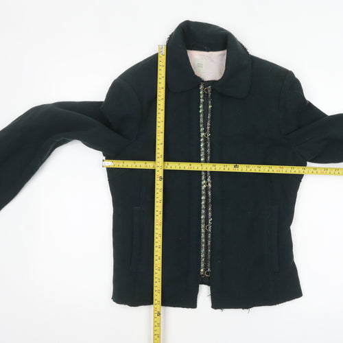 Noa Noa Women's Black Wool Beaded Short Jacket Size S