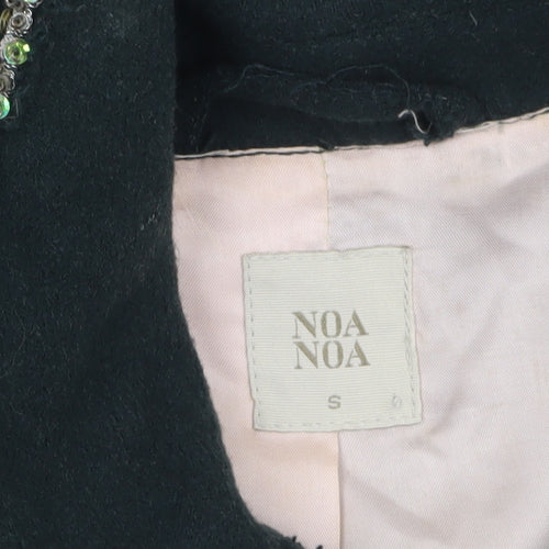 Noa Noa Women's Black Wool Beaded Short Jacket Size S