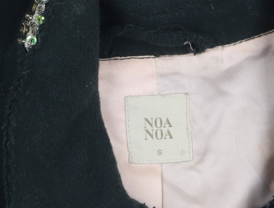 Noa Noa Women's Black Wool Beaded Short Jacket Size S