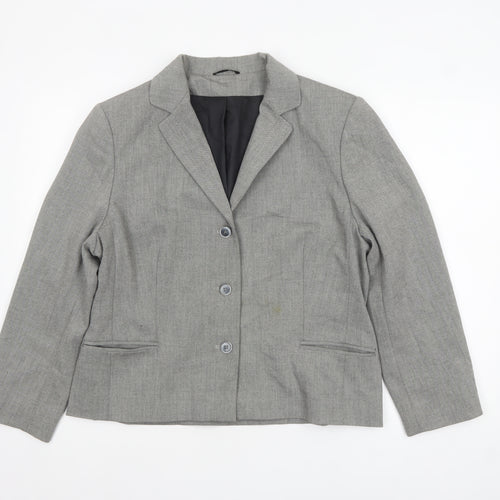 Principles Women Grey Regular Fit Single-Breasted Suit Jacket UK 18