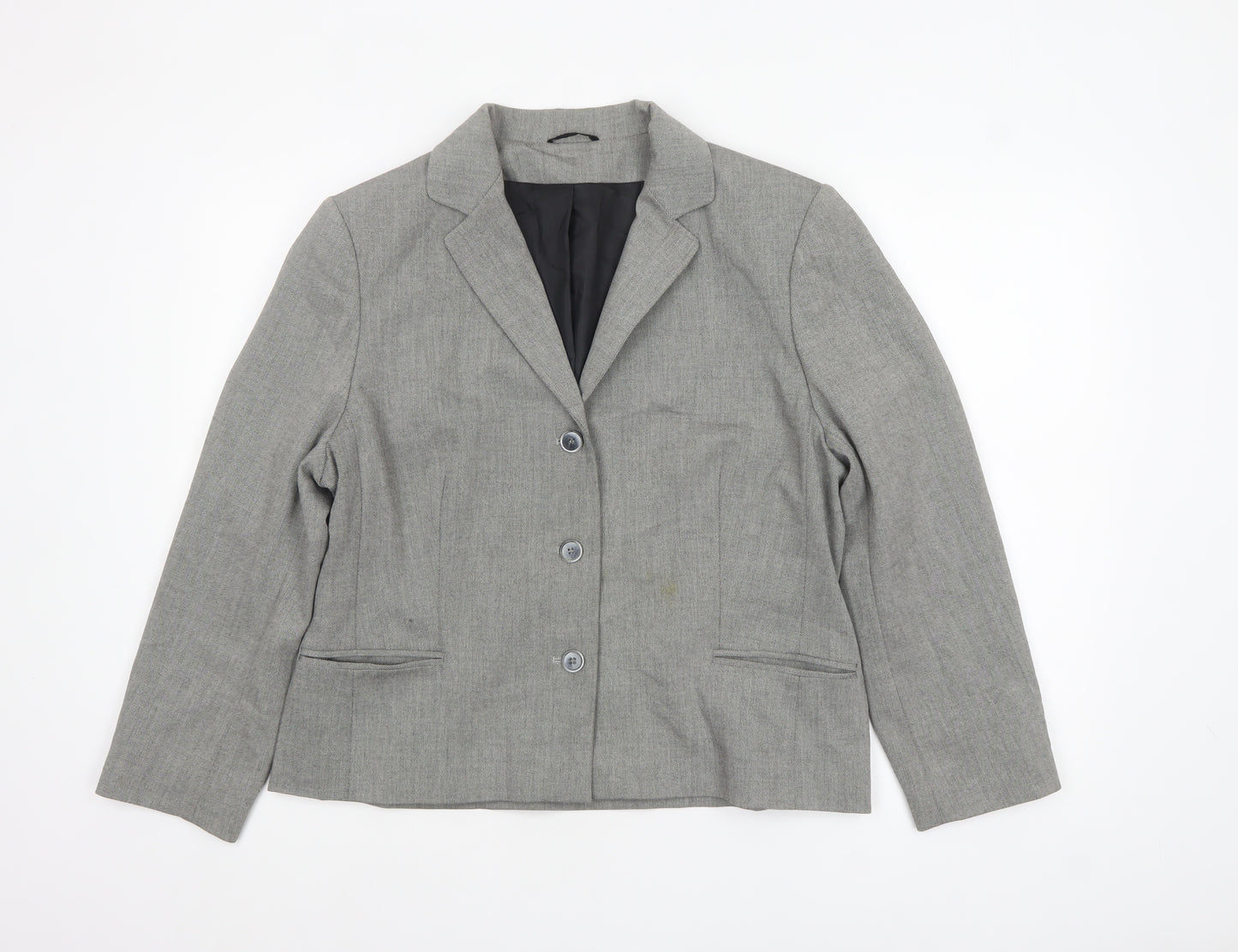 Principles Women Grey Regular Fit Single-Breasted Suit Jacket UK 18