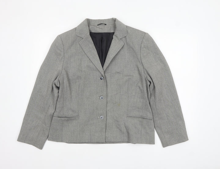 Principles Women Grey Regular Fit Single-Breasted Suit Jacket UK 18