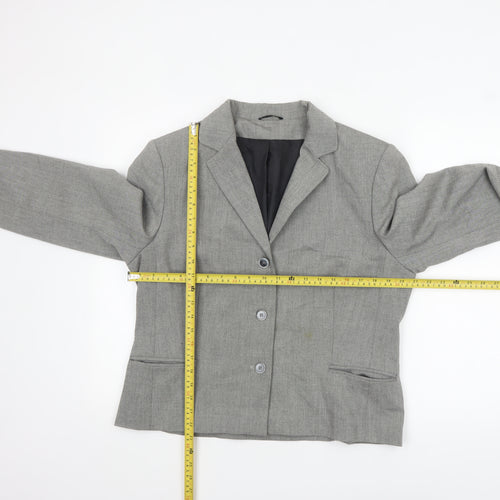 Principles Women Grey Regular Fit Single-Breasted Suit Jacket UK 18
