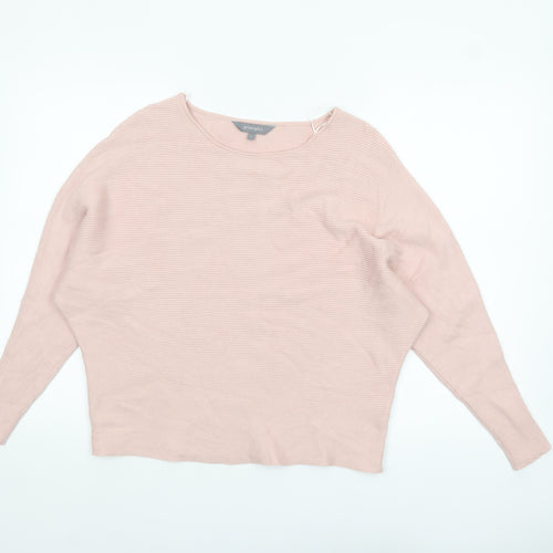 Principles Women Pink Knit Boat Neck Relaxed Fit Jumper Size L