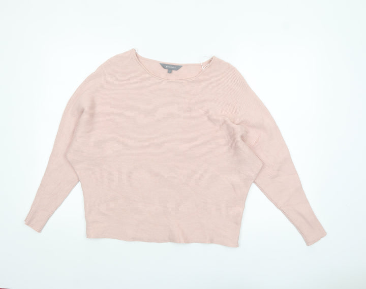 Principles Women Pink Knit Boat Neck Relaxed Fit Jumper Size L