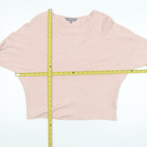 Principles Women Pink Knit Boat Neck Relaxed Fit Jumper Size L