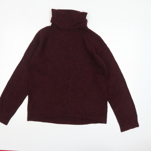 L.O.G.G. Womens Red Roll Neck Knit Jumper Size 10