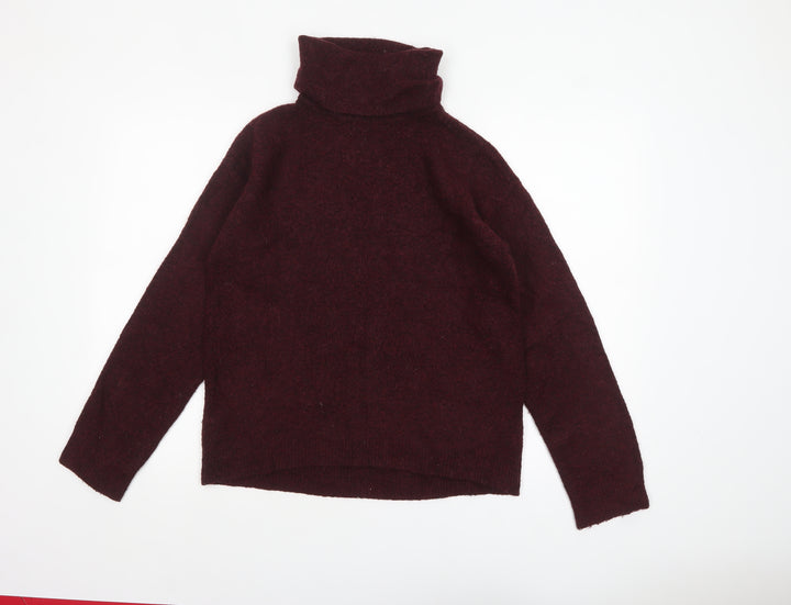L.O.G.G. Womens Red Roll Neck Knit Jumper Size 10