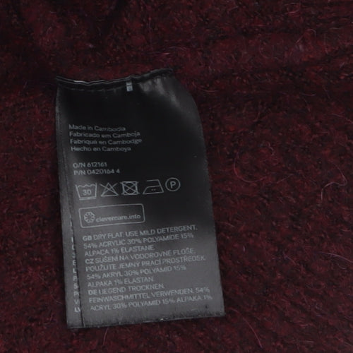 L.O.G.G. Womens Red Roll Neck Knit Jumper Size 10