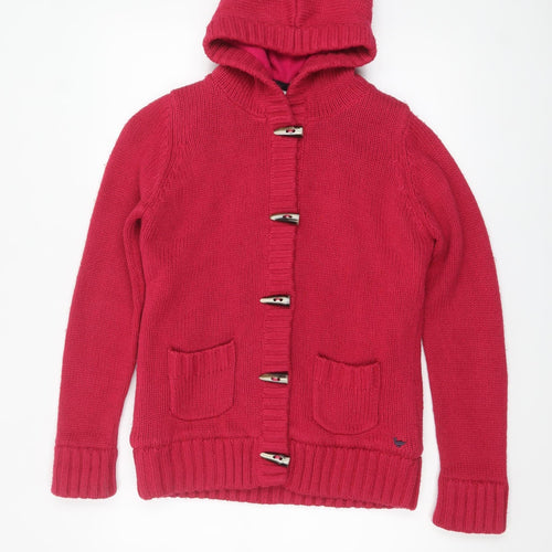 Country Rose Women’s Pink Hooded Knit Cardigan M Acrylic Lined