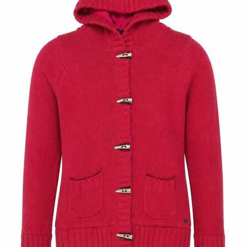 Country Rose Women’s Pink Hooded Knit Cardigan M Acrylic Lined