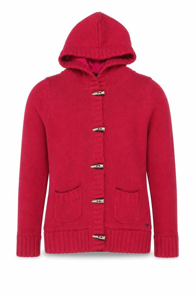 Country Rose Women’s Pink Hooded Knit Cardigan M Acrylic Lined