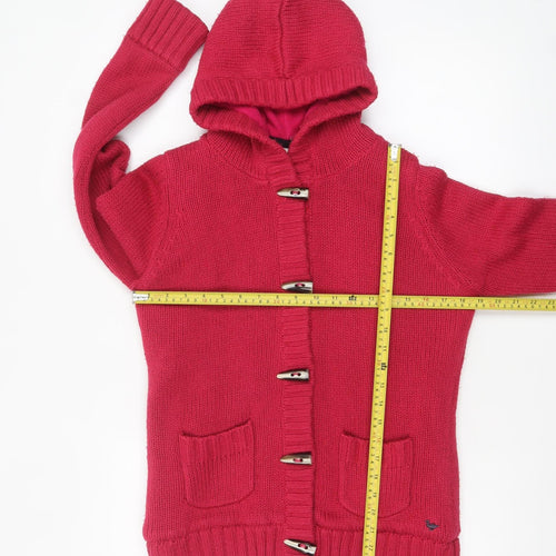 Country Rose Women’s Pink Hooded Knit Cardigan M Acrylic Lined