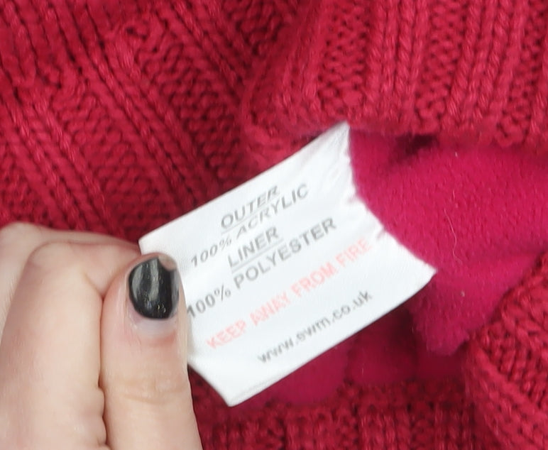 Country Rose Women’s Pink Hooded Knit Cardigan M Acrylic Lined