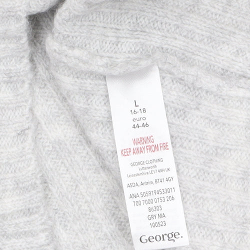 George Women’s Grey V-Neck Cropped Knit Tank Top L
