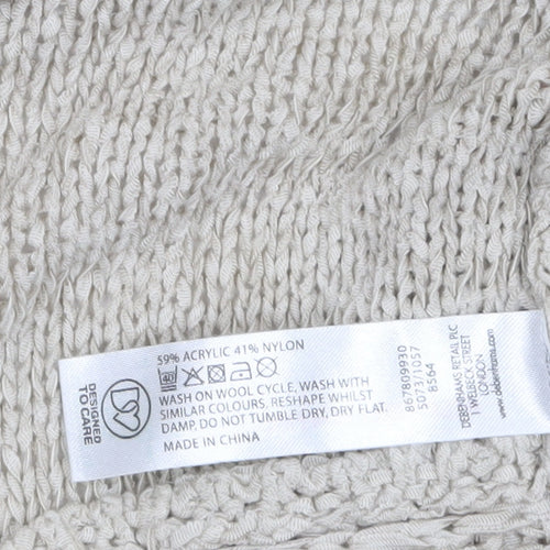 Debenhams Women Beige Open-Knit Cardigan Size 18
