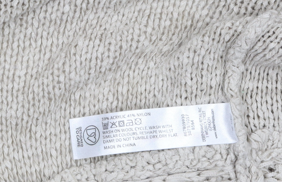 Debenhams Women Beige Open-Knit Cardigan Size 18