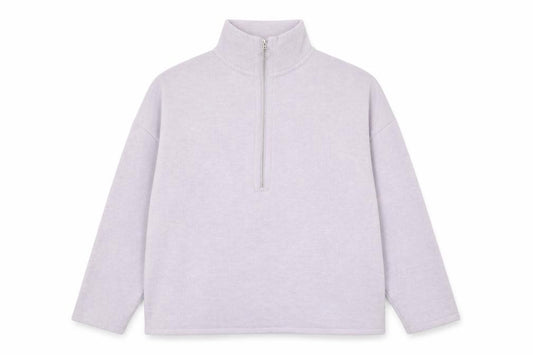Front view of ASOS Women’s Purple Half Zip High Neck Jumper, size UK 10