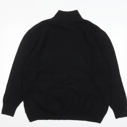 F&F Womens Black Mock Neck Long Sleeve Pullover Jumper Size L