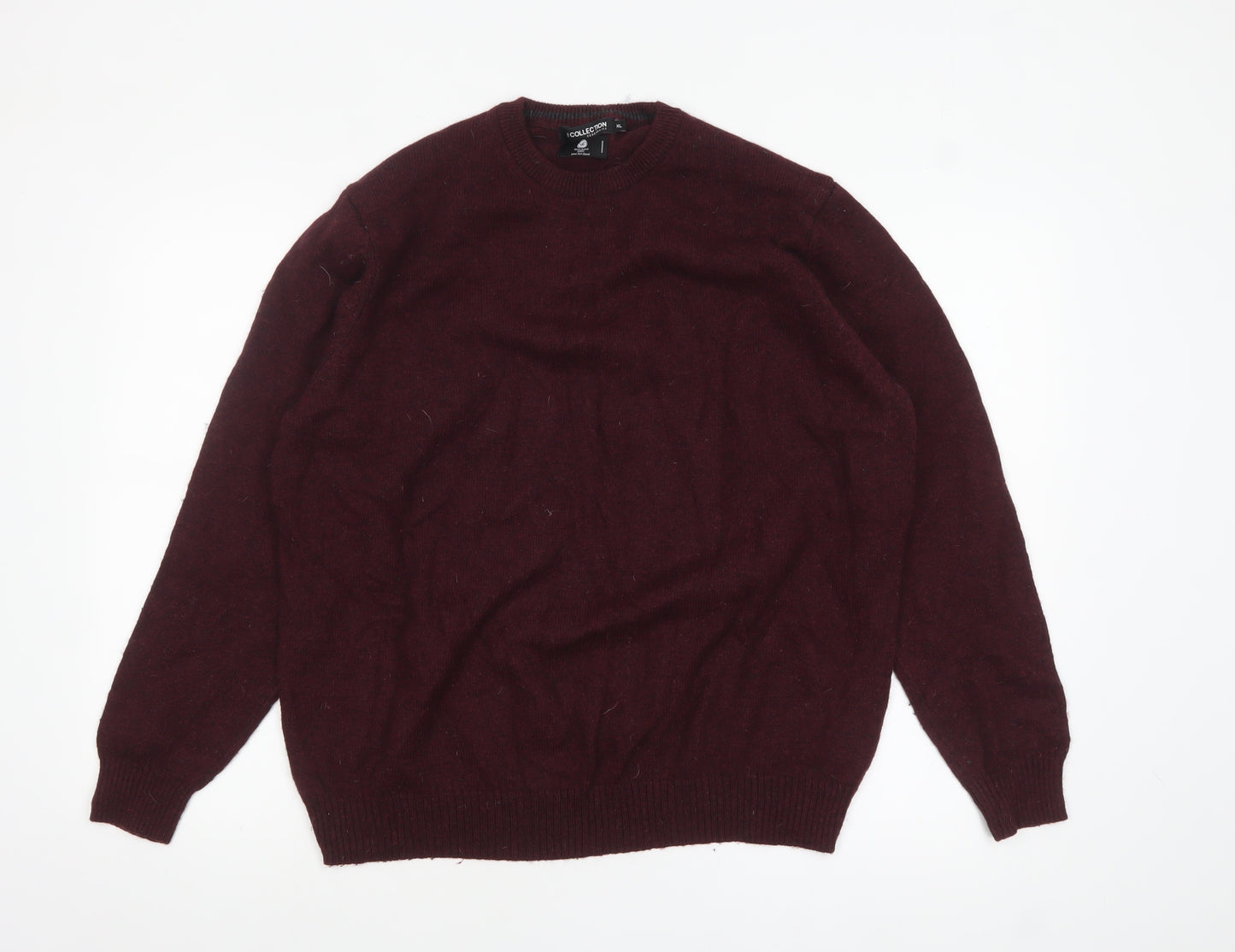 Debenhams Mens Red XL Lambswool Blend Crew Neck Jumper
