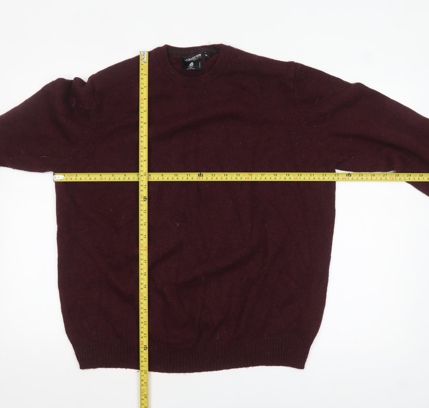 Debenhams Mens Red XL Lambswool Blend Crew Neck Jumper