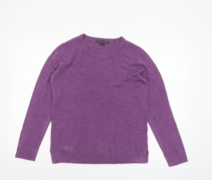 M&Co Women’s Purple Acrylic Crew Neck Long Sleeve Jumper Size 12