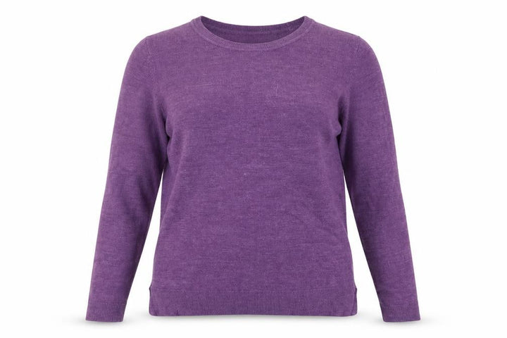 M&Co Women’s Purple Acrylic Crew Neck Long Sleeve Jumper Size 12