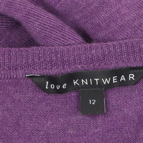 M&Co Women’s Purple Acrylic Crew Neck Long Sleeve Jumper Size 12