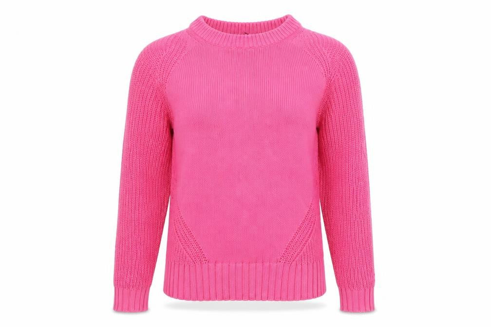 Marks and Spencer Women's Pink Cotton Crew Neck Jumper XS