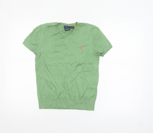 Ralph Lauren Women Green Short Sleeve Cotton Pullover Jumper S