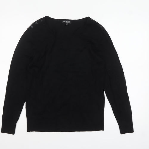 Debenhams Women’s Black Size 14 Button Shoulder Knit Jumper