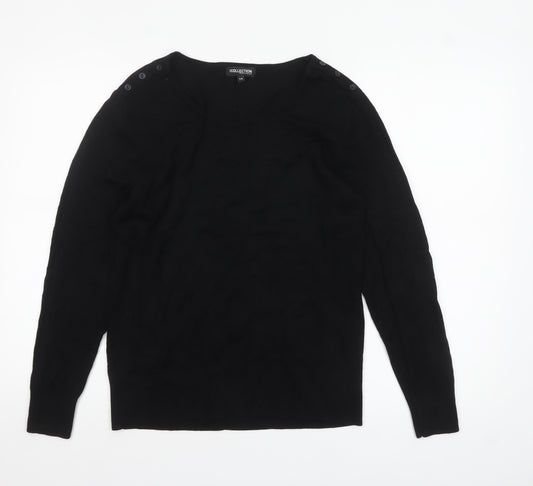 Debenhams Women’s Black Size 14 Button Shoulder Knit Jumper