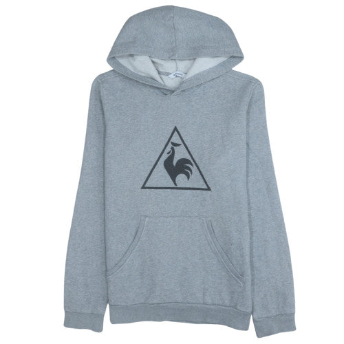 Le Coq Sportif Men's Grey Pullover Hoodie L Classic Logo Cotton Blend