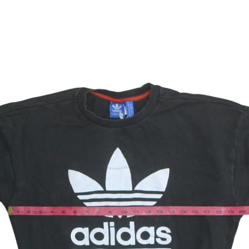 Adidas Originals Womens Black XS Sweatshirt Crew Neck Logo Pullover