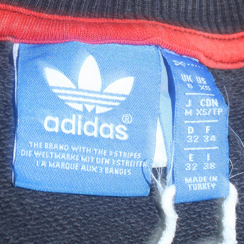 Adidas Originals Womens Black XS Sweatshirt Crew Neck Logo Pullover