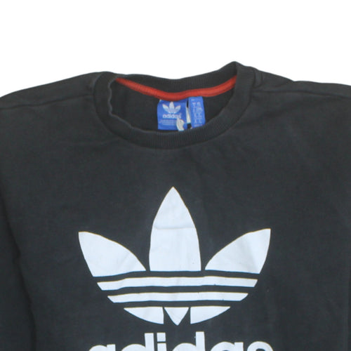 Adidas Originals Womens Black XS Sweatshirt Crew Neck Logo Pullover