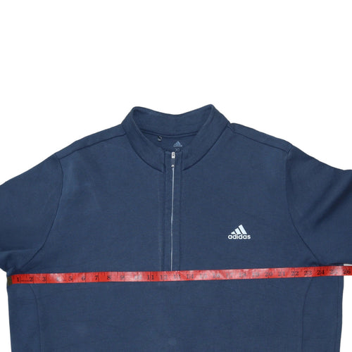 Adidas Men's Blue XL 1/4 Zip High Neck Sweatshirt