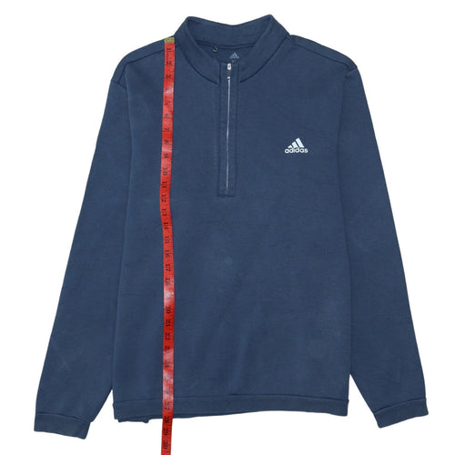 Adidas Men's Blue XL 1/4 Zip High Neck Sweatshirt